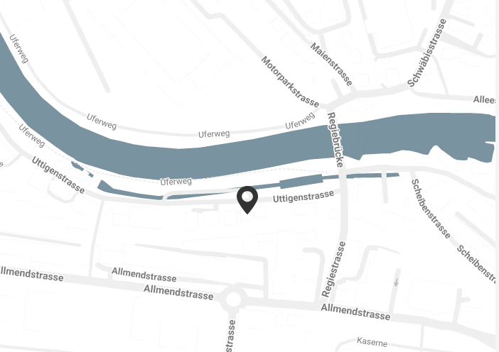 Kartenausschnitt Uttigenstrasse 9A, 3600 Thun