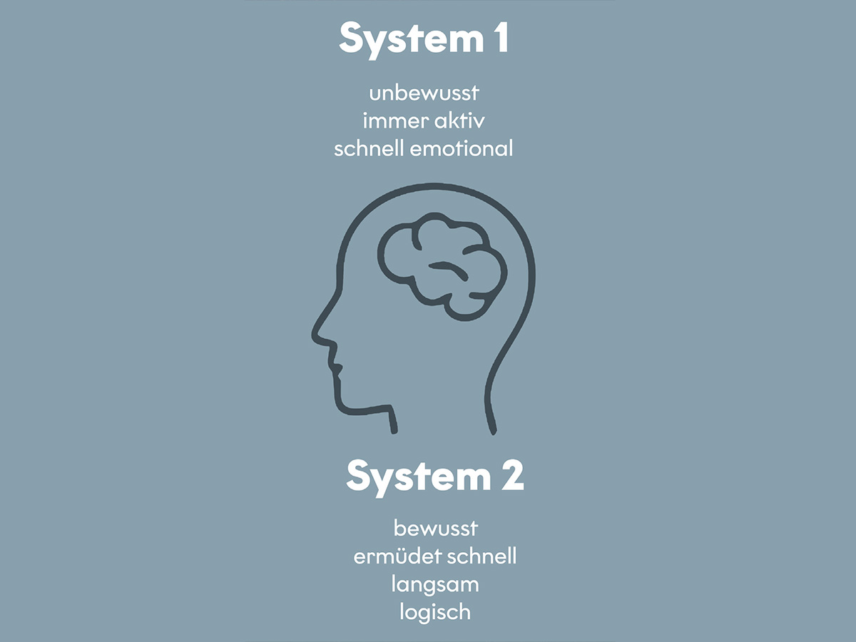 Grafik System 1 und System 2, Grundlage für Conversion-Optimierung mit Neuromarketing