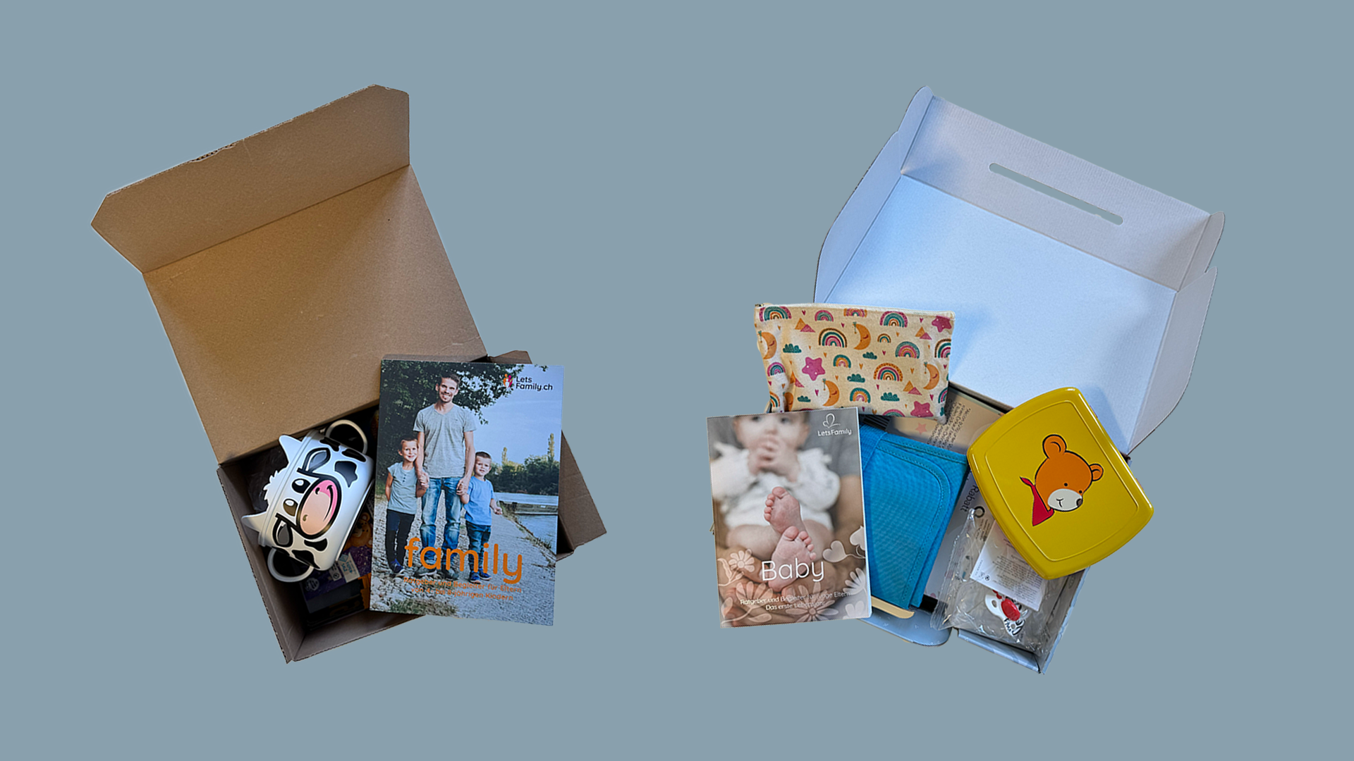 Ein Flyer, gestaltet mit warmen, familienorientierten Farben und Bildern, enthält einen QR-Code, der zu einer personalisierten Landingpage führt. Dort kann die Zielgruppe mehr über das Angebot erfahren und direkt aktiv werden.