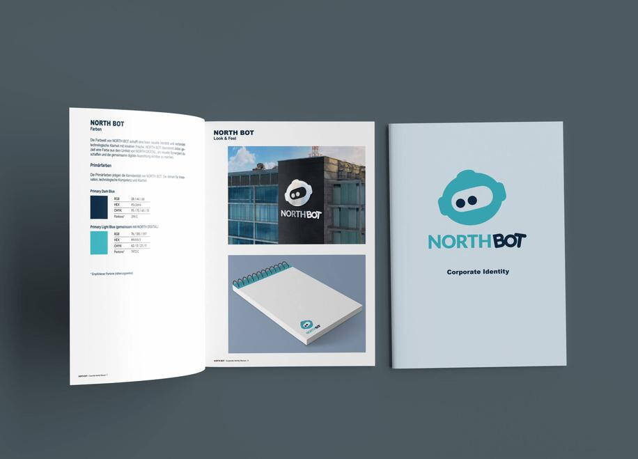 Northbot Corporate Identity – Markenhandbuch Das Titelblatt des Northbot‑Brand Manuals vermittelt den modernen, prägnanten Markenauftritt und bildet die Grundlage für eine konsistente Kommunikation.